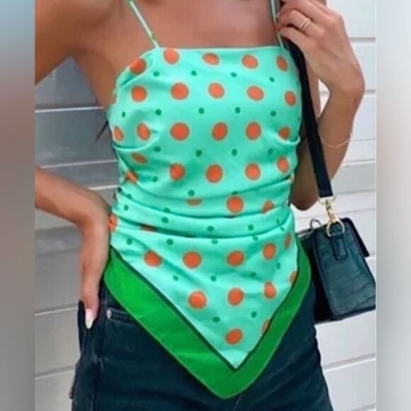 Zara Tops - Zara Green and Orange Camisole